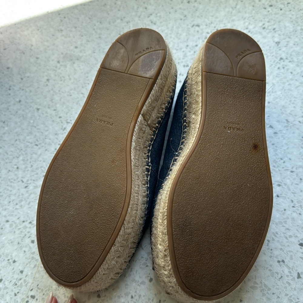 Prada Denim Logo Espadrille Loafers US size 6.5 (IT size 36.5) - Picture 8 of 9
